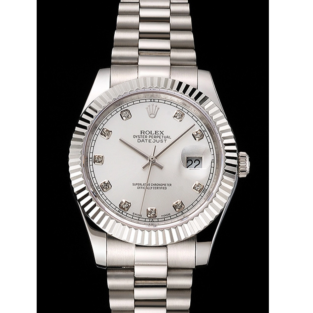 AAA replica watch Silver Datejust Stainless Dial And Case Bracelet Steel Rolex Swiss 0708